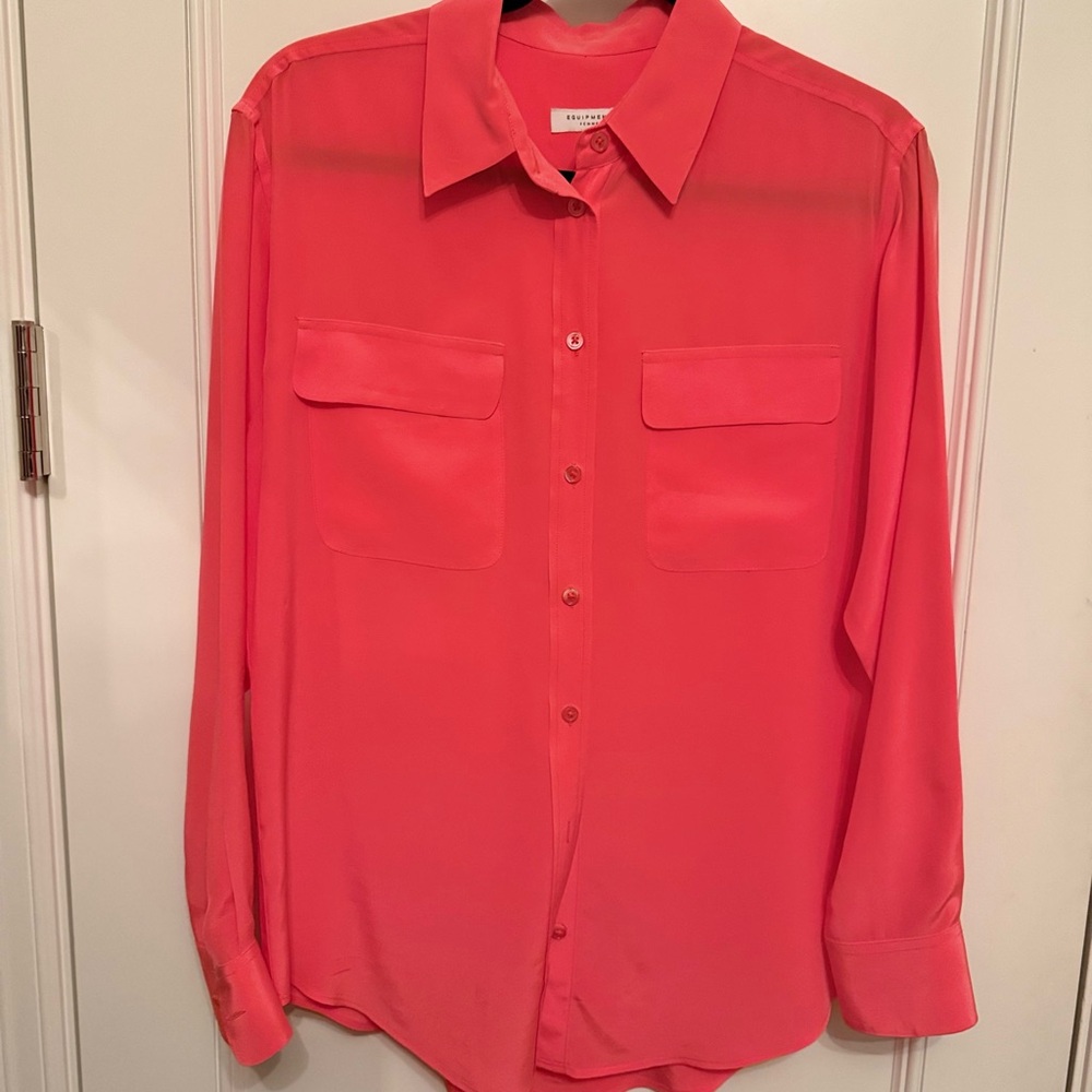 Equipment silk coral Button-Up Shirt
